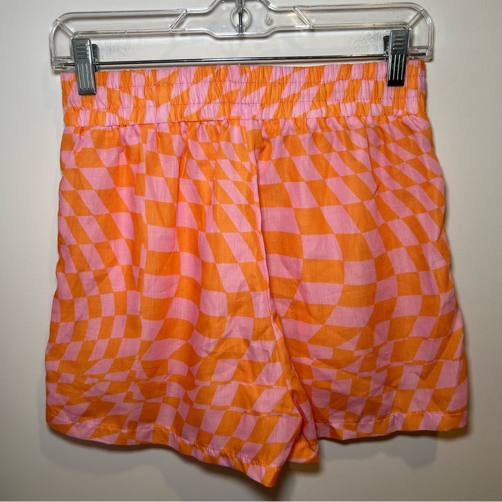 Aurelle Shorts Bikini Coverup Pink and Orange Size Large - Picture 2 of 6